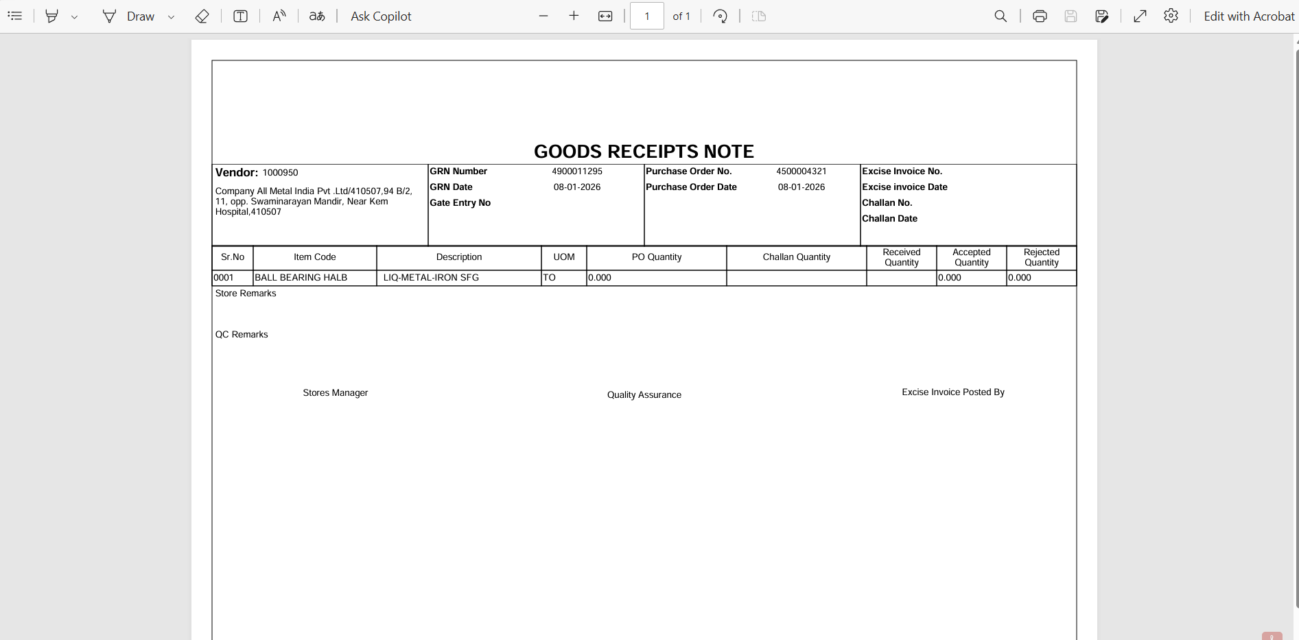 Generated PDF Output