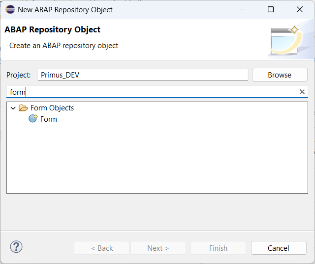 Form Object Creation