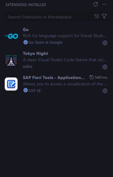SAP Fiori Tools extension installed