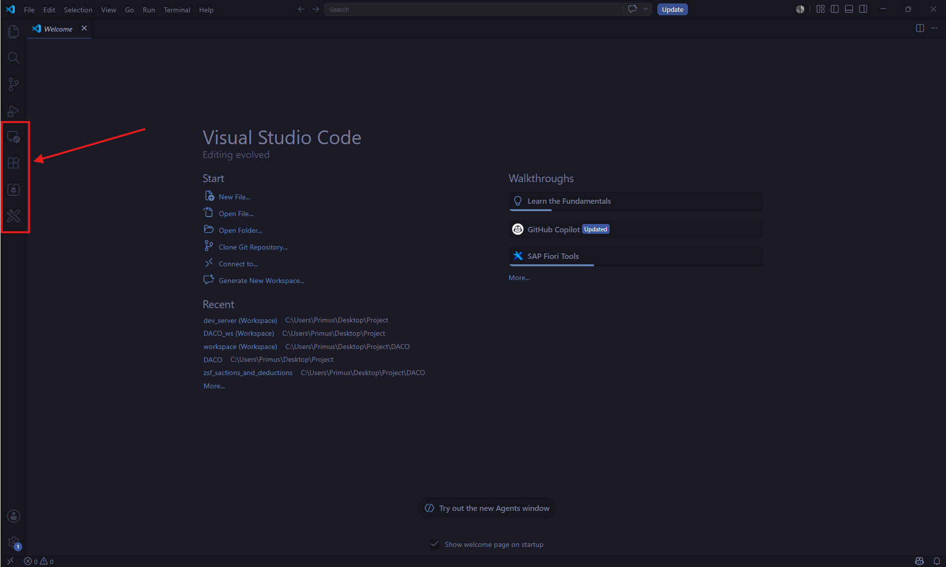All required extensions installed in VS Code