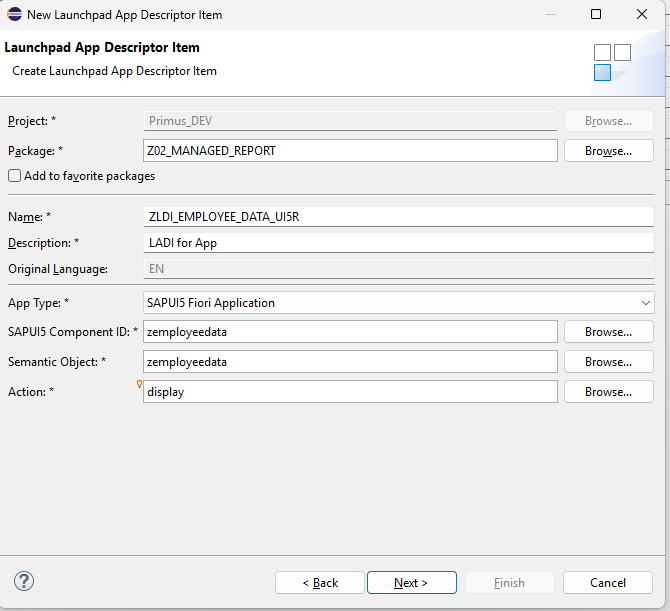 Launchpad App Descriptor Item fields