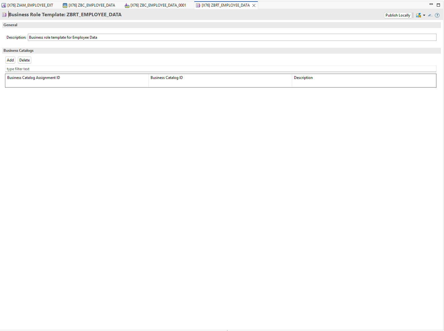 Business Role Template creation - Step 3