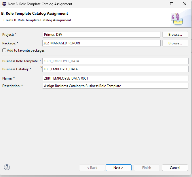 Business Role Template creation - Step 4