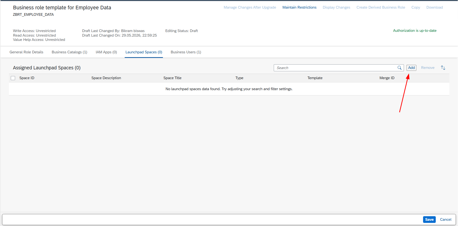 Launchpad Spaces tab