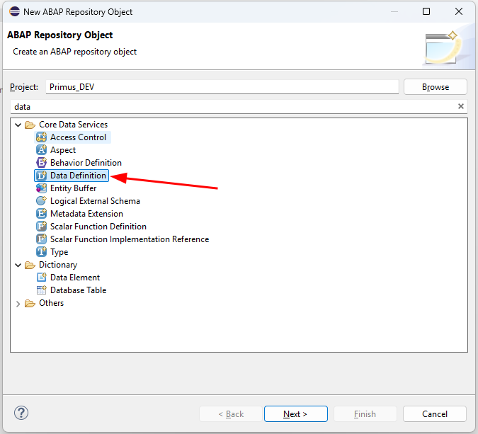 Selecting Data Definition