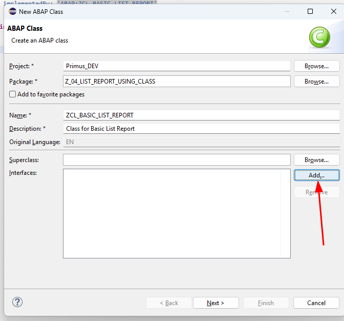 New ABAP Class dialog