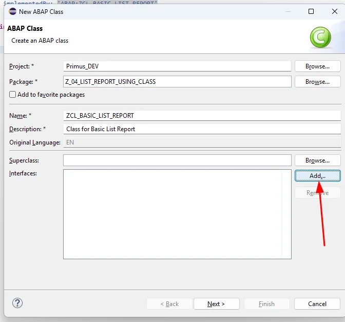 New ABAP Class dialog