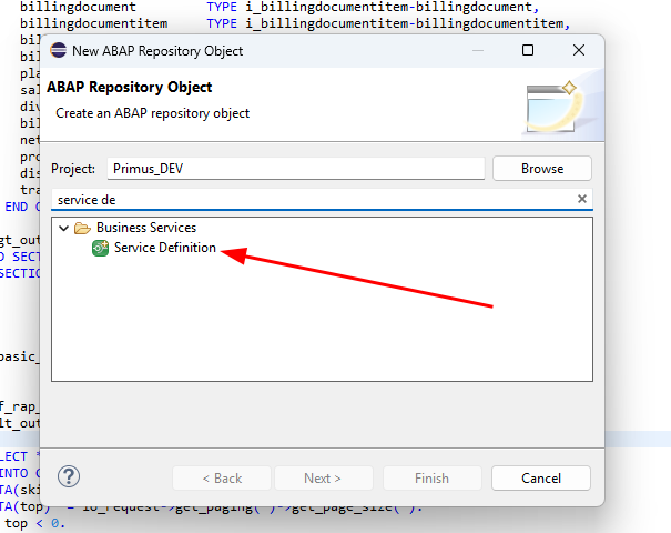 Naming the Service Definition