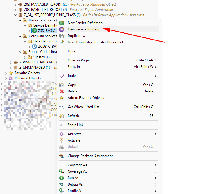 Creating a new Service Binding