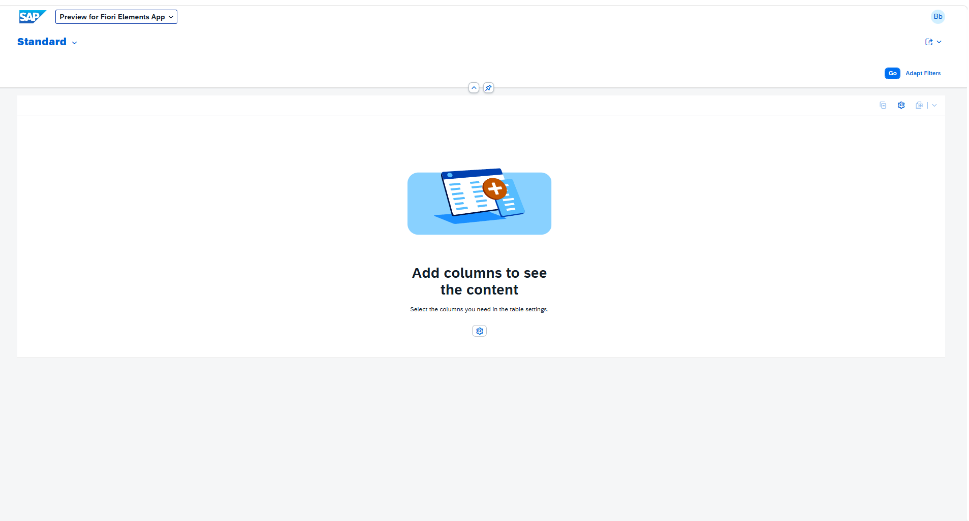 Empty preview before selecting columns