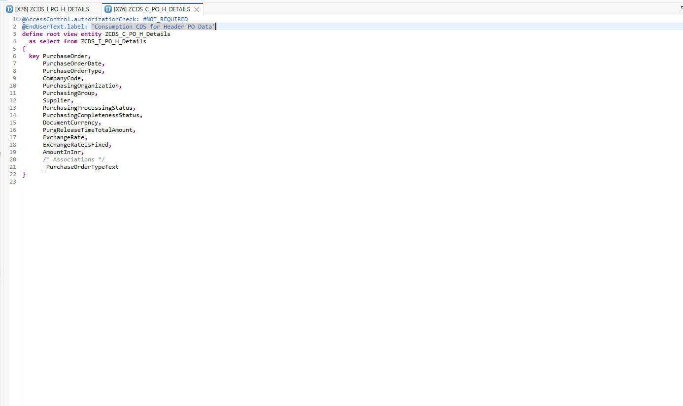 Adding elements to the consumption view