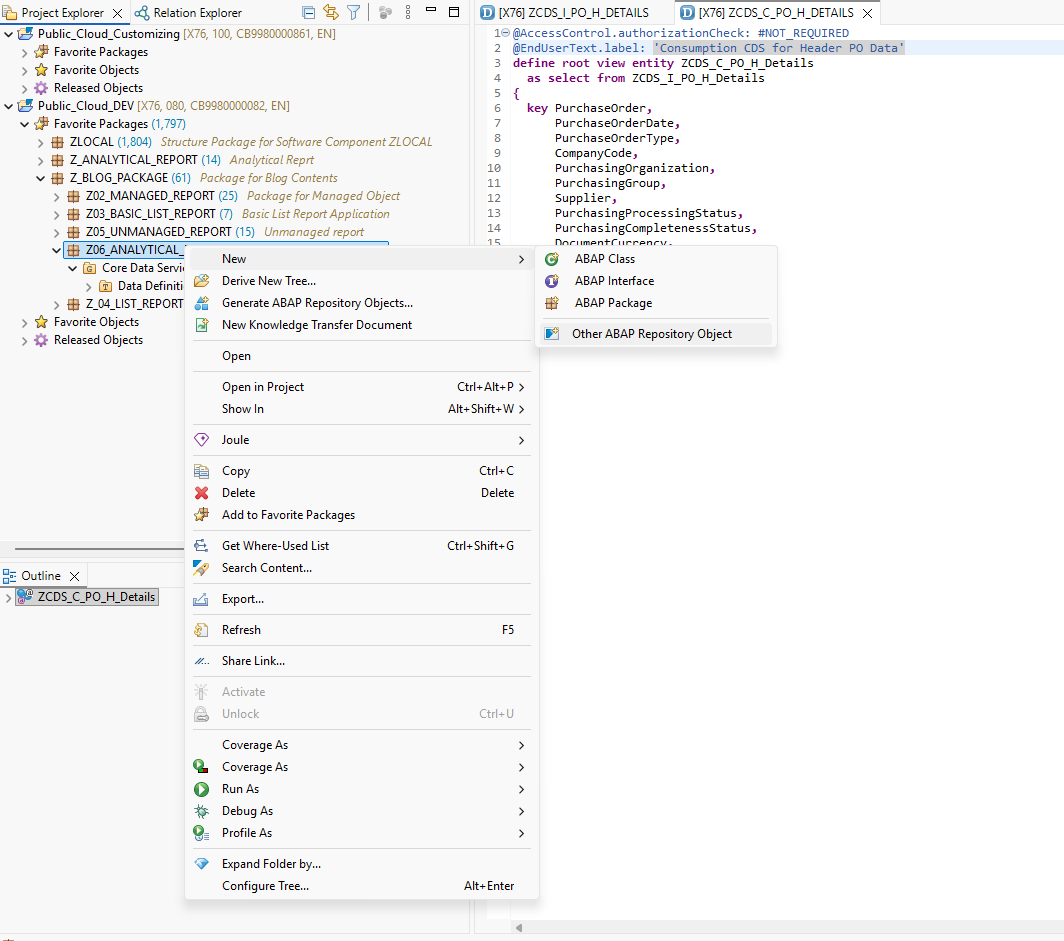 Creating a service definition