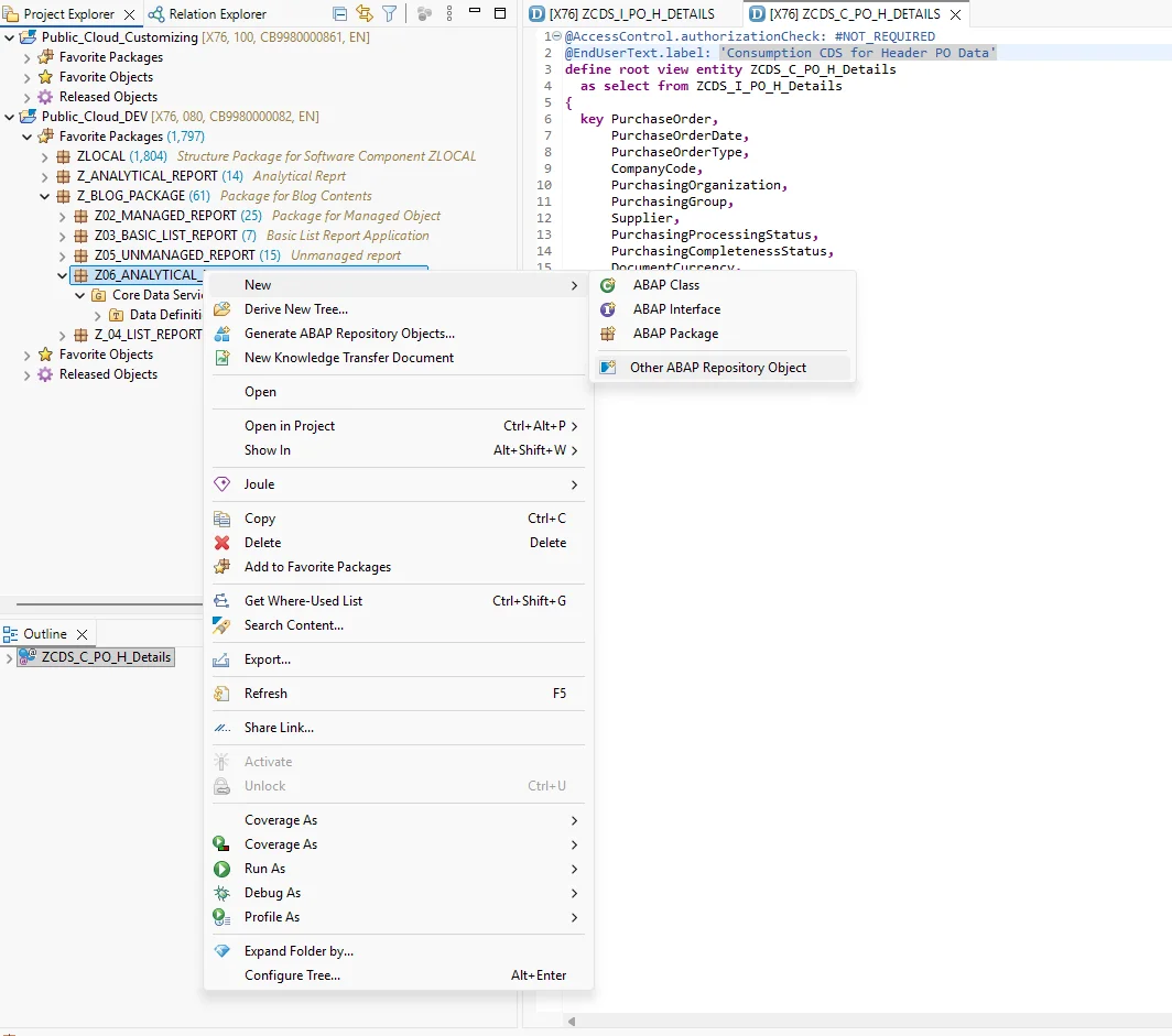 Creating a service definition