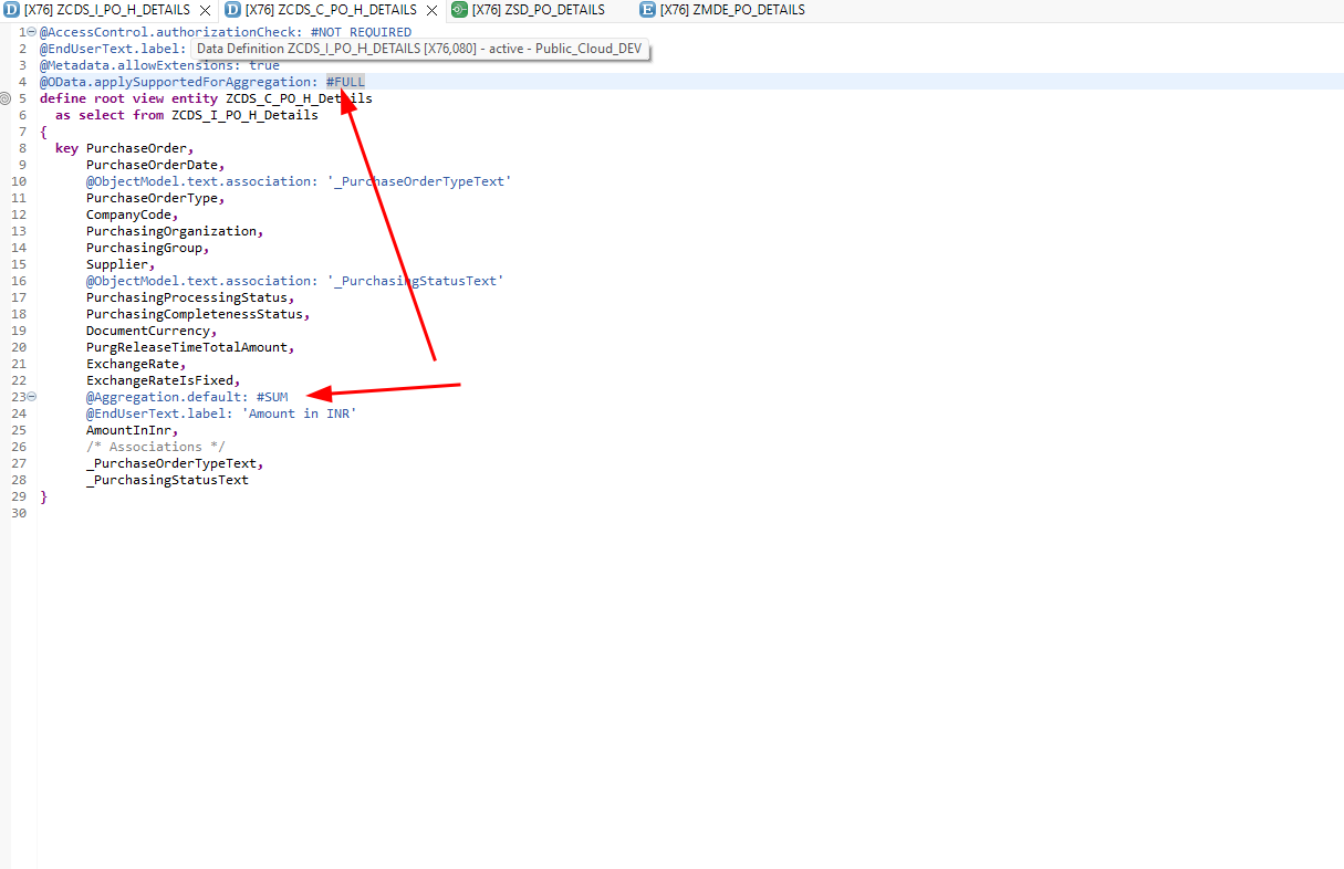 Adding aggregation annotations