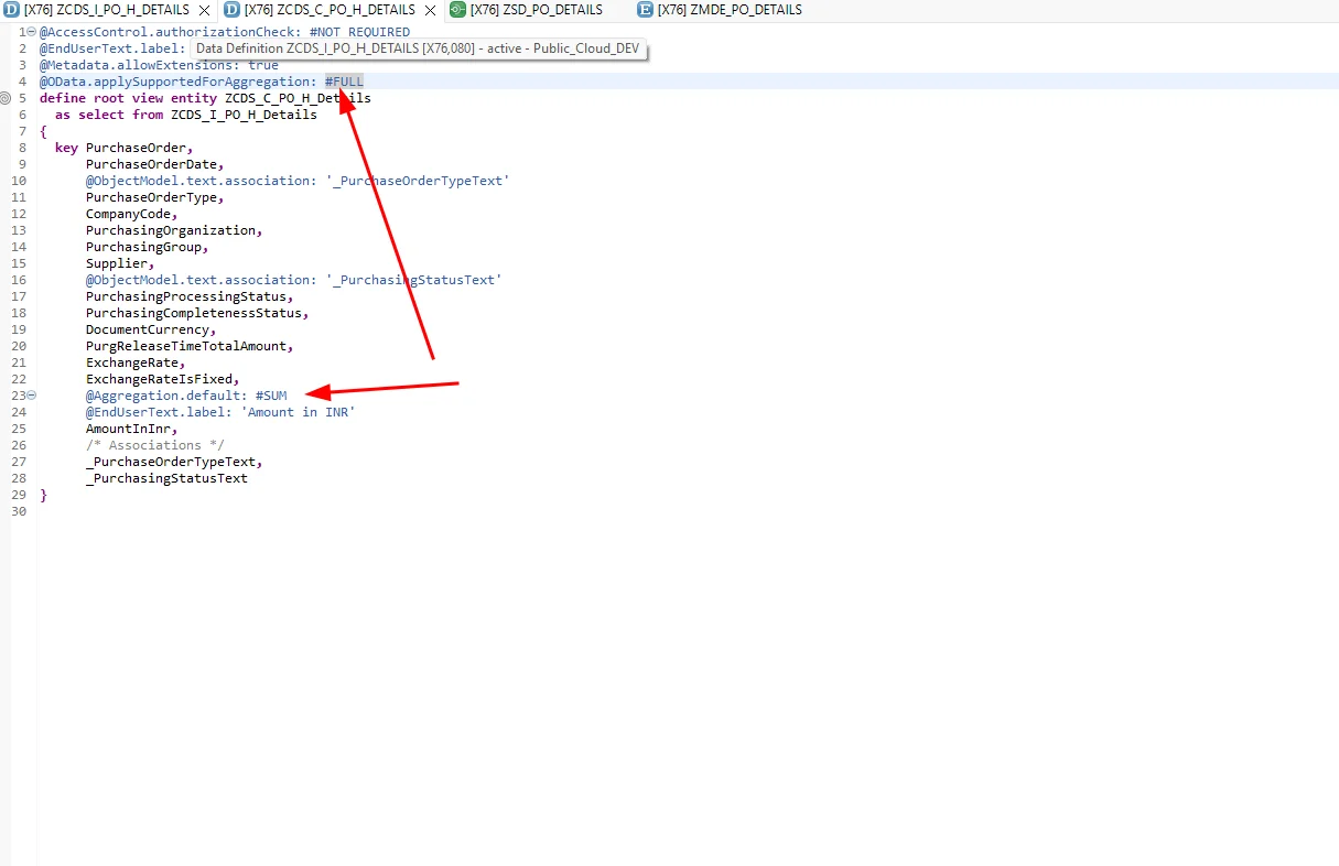 Adding aggregation annotations