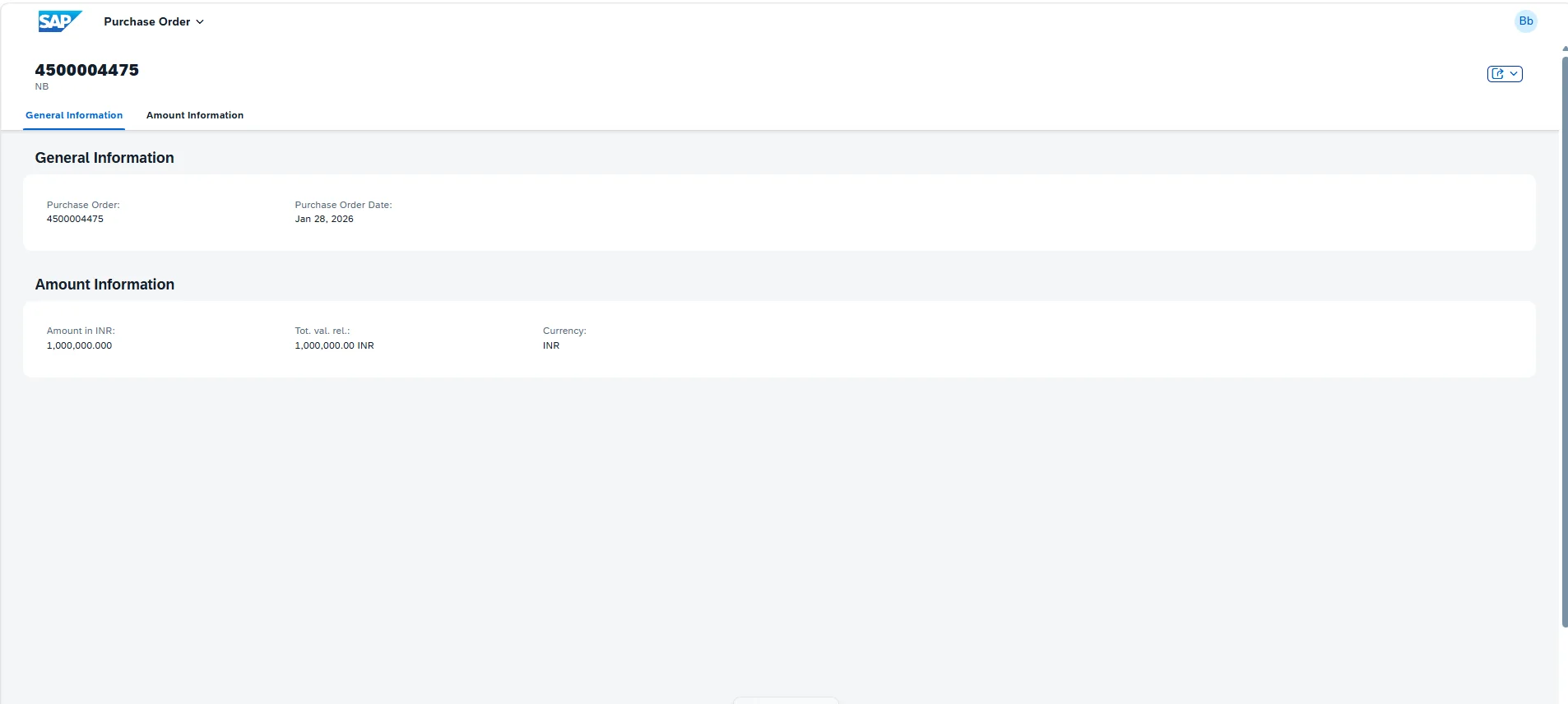 Separate panels on the object page