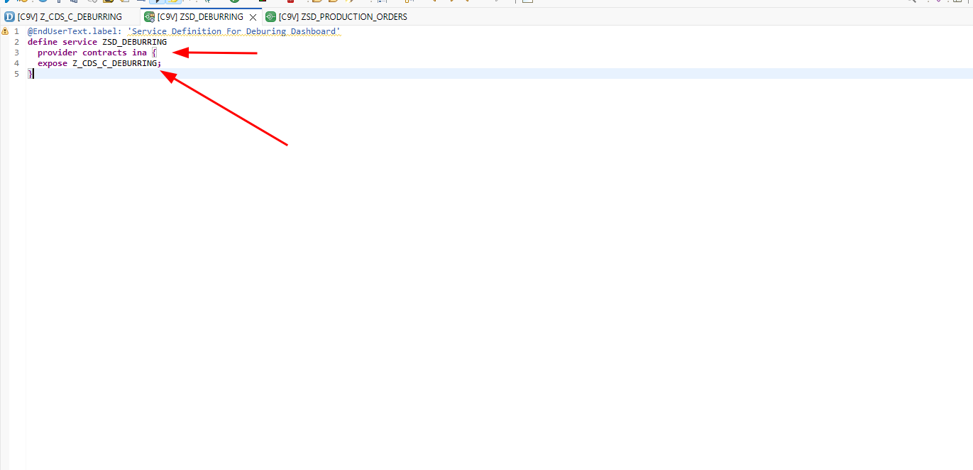 Activating the Service Definition
