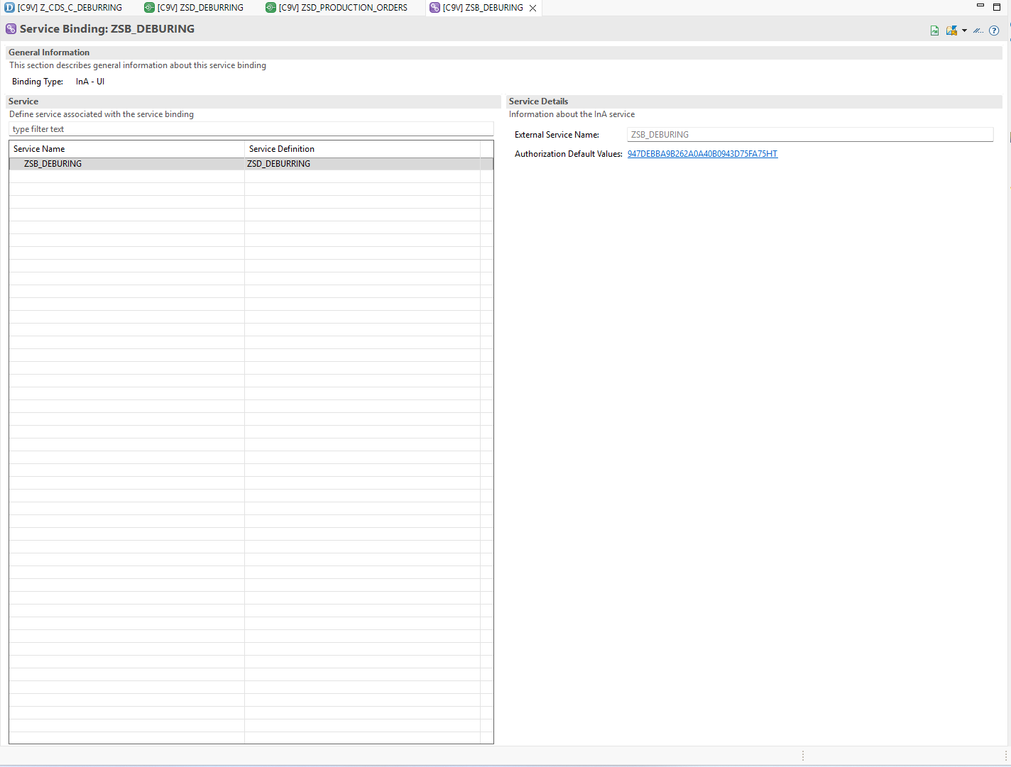 Activating the Service Binding