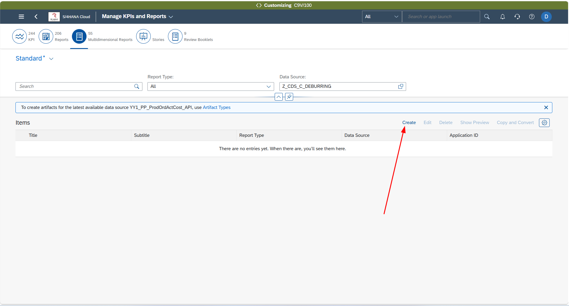Manage KPIs and Reports app